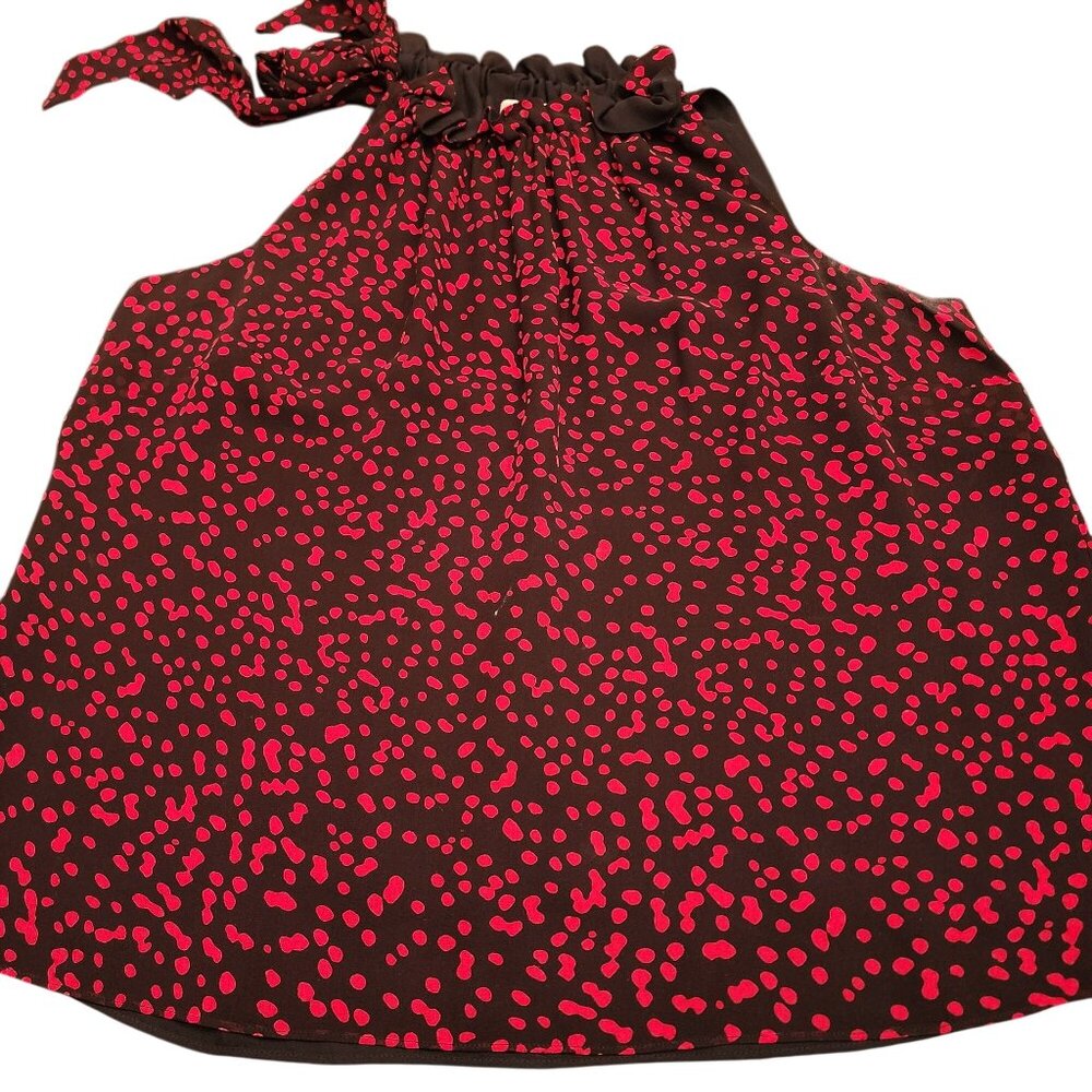 Women's Red and Black Sleeveless Top